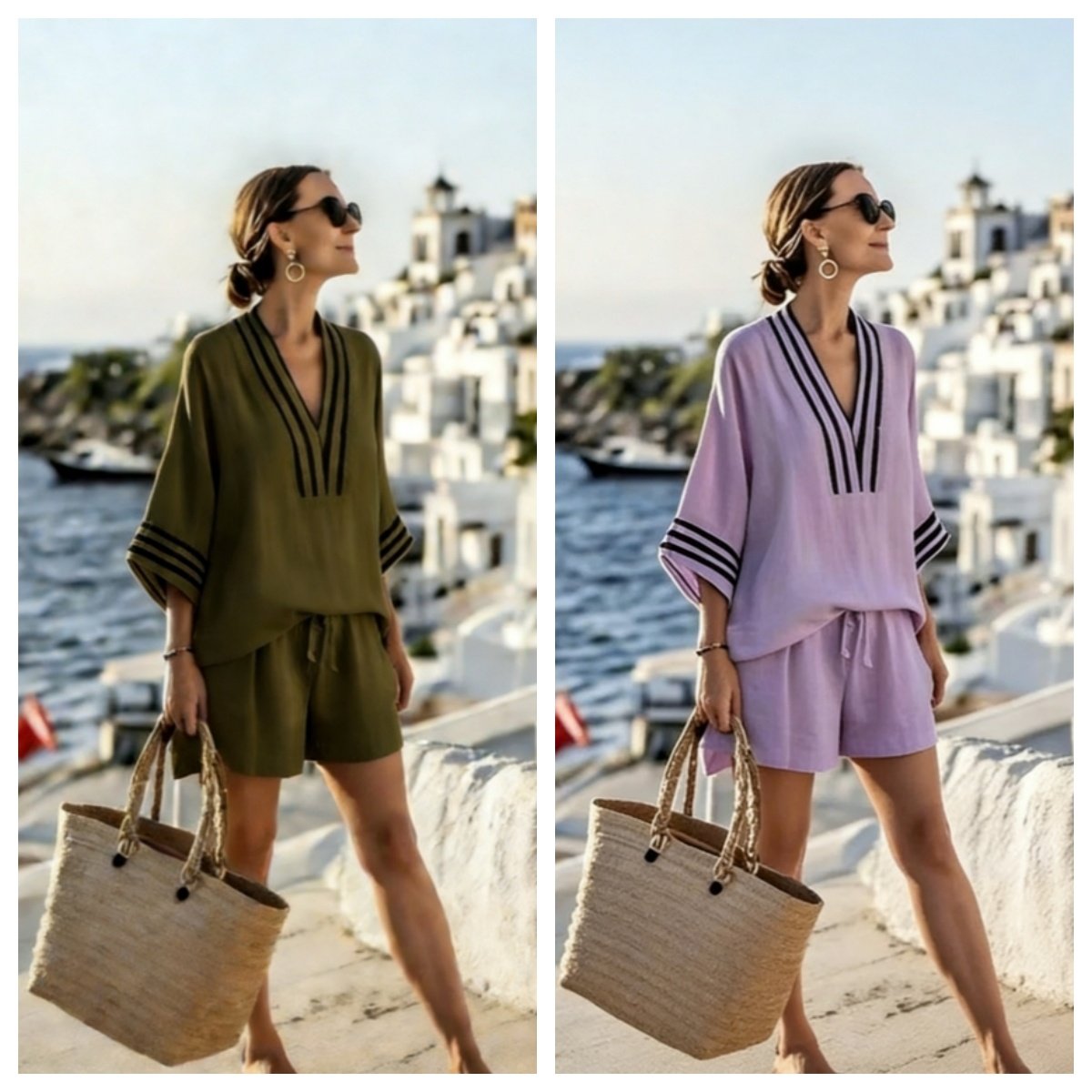 Women's Oversize Top And Short Casual Pants Set - Image 6