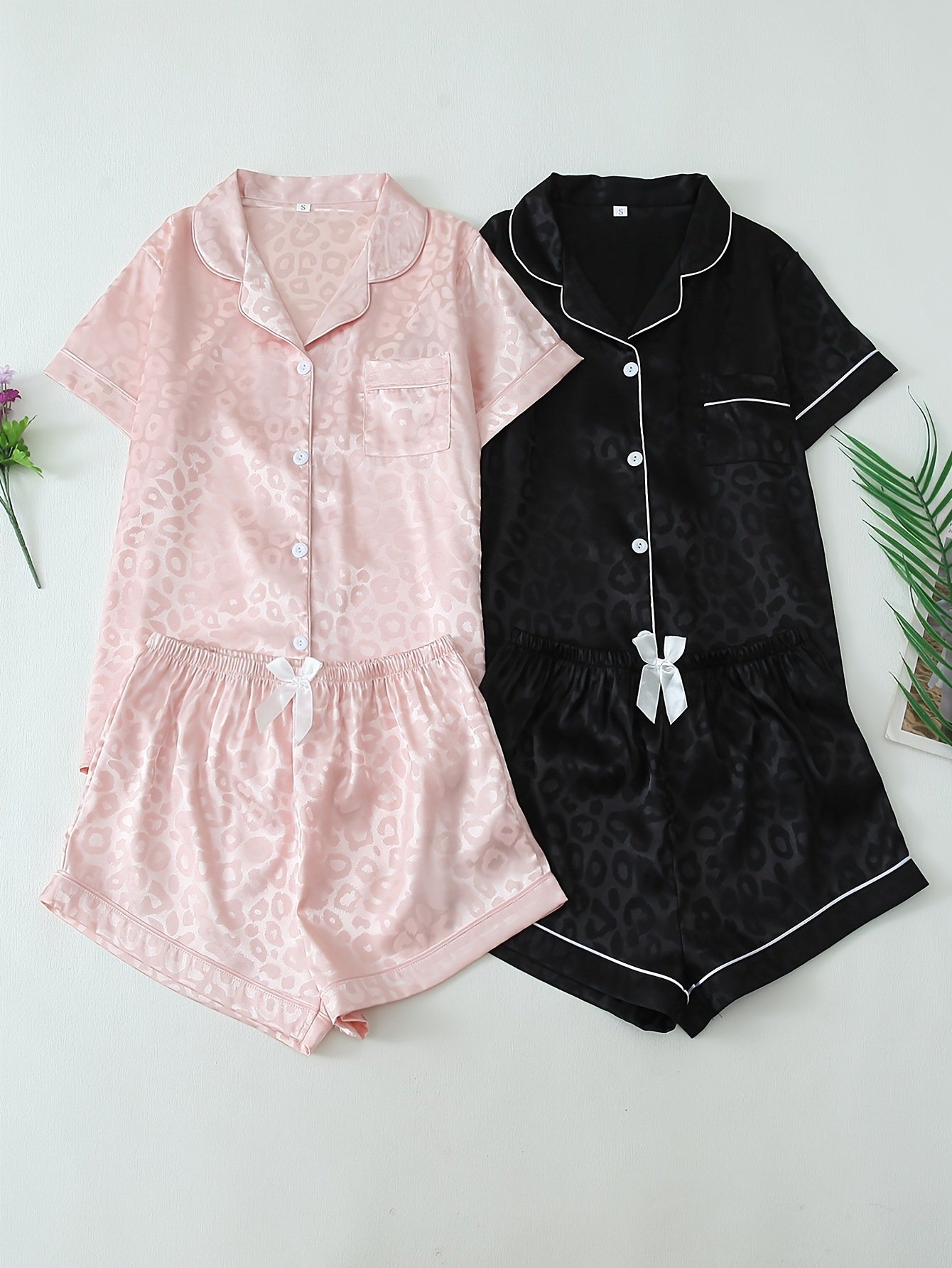 Women's Striped Satin Casual Pajama Set - Image 7