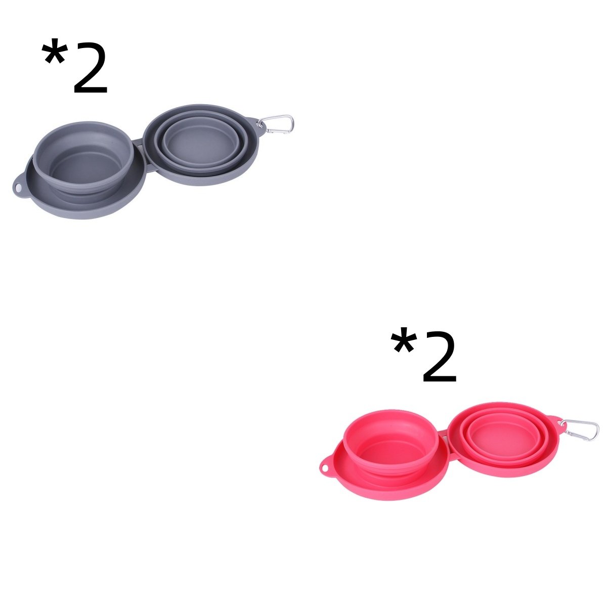 Rubber Foldable Double Feeding Pet Bowl Set - Image 8