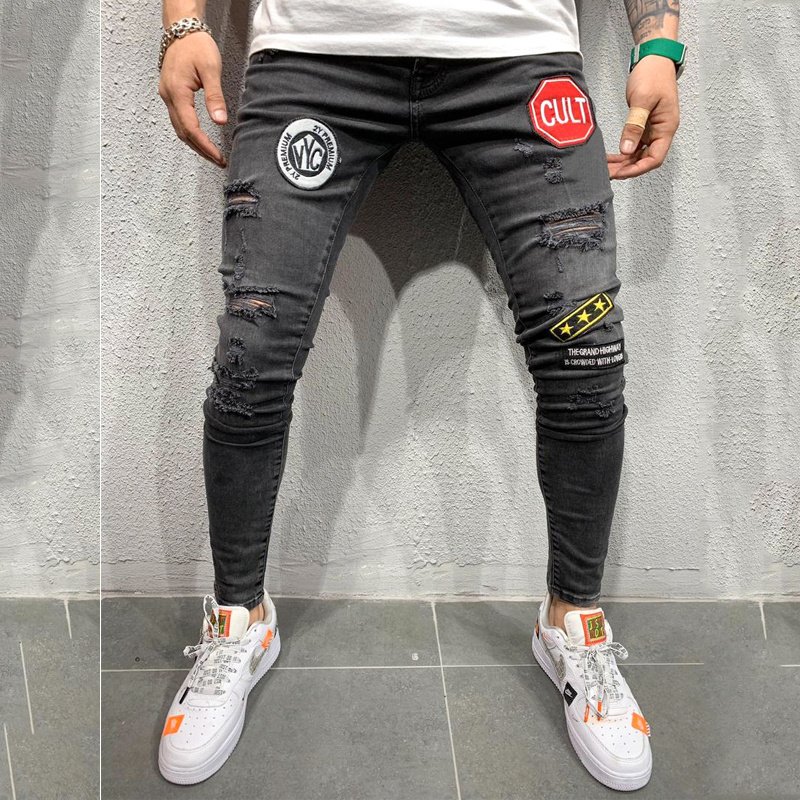 Ripped embroidered jeans - Image 5