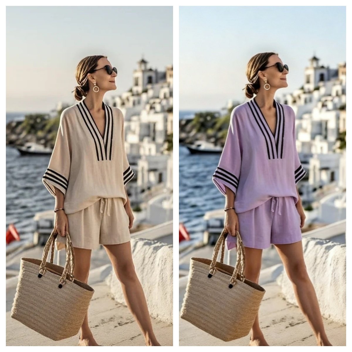 Women's Oversize Top And Short Casual Pants Set - Image 10