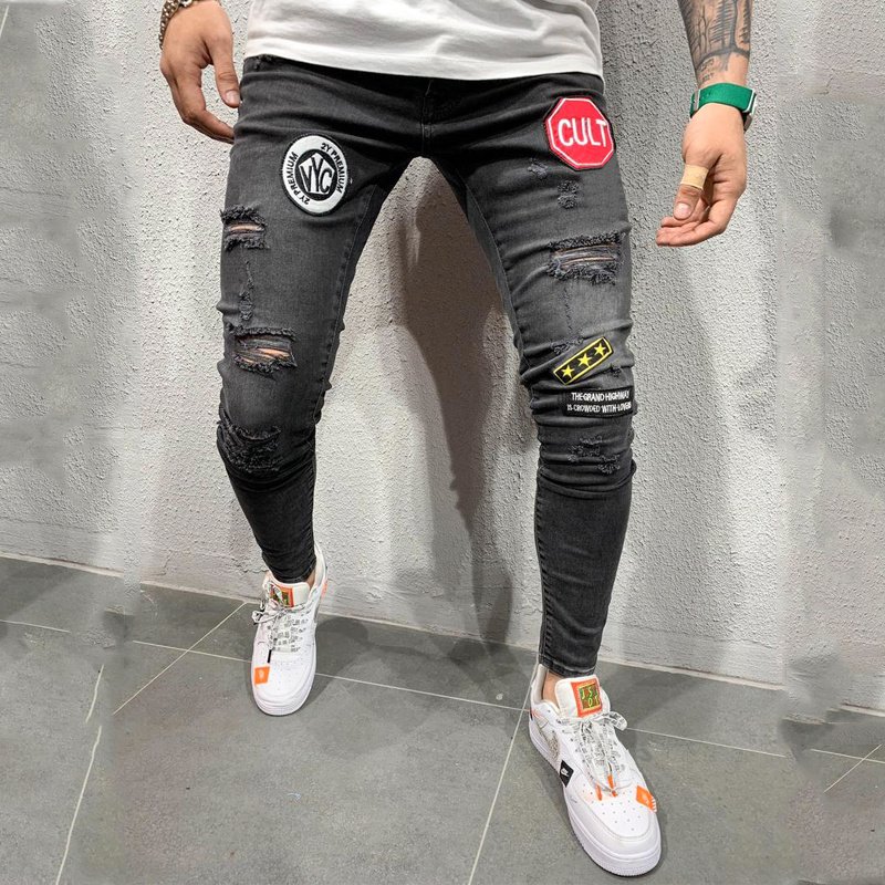 Ripped embroidered jeans - Image 6