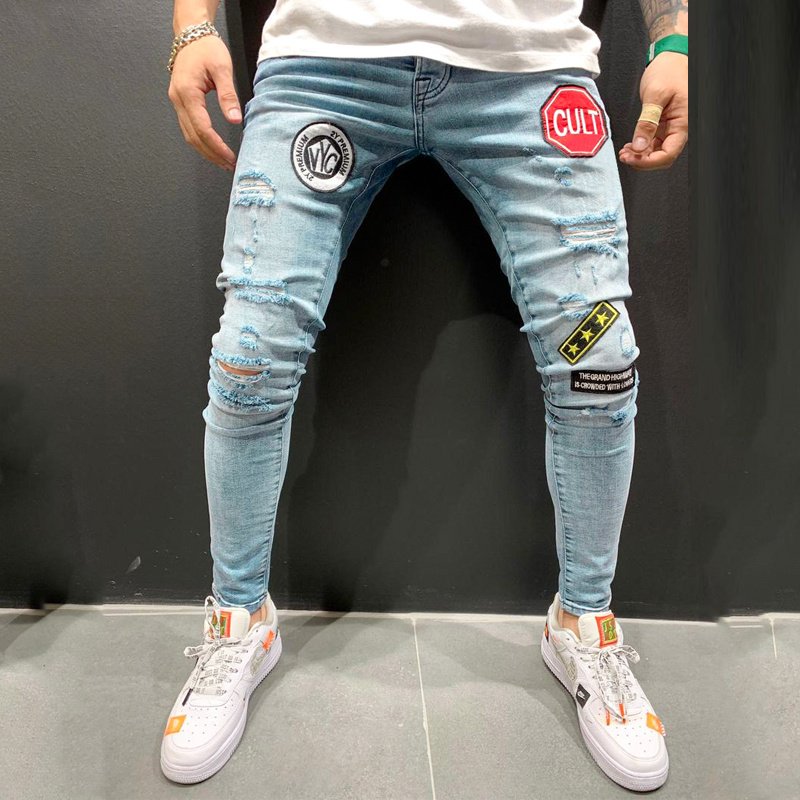 Ripped embroidered jeans - Image 7