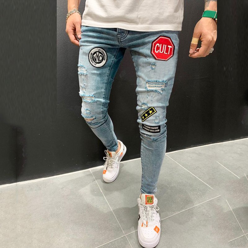Ripped embroidered jeans - Image 2