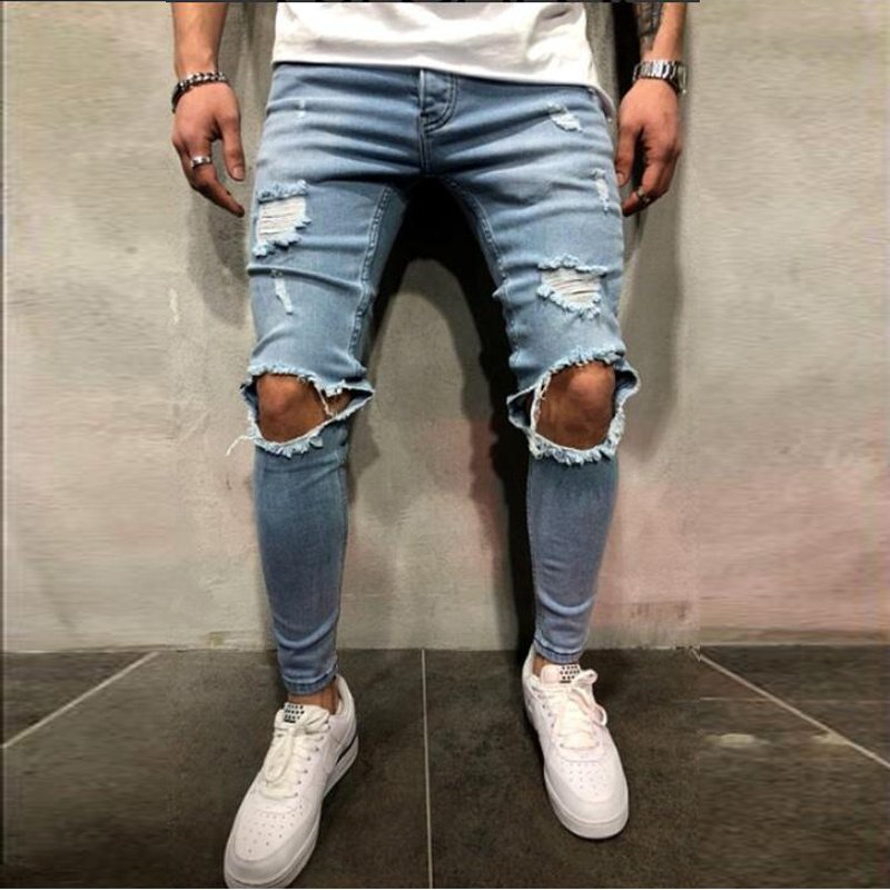 Men's ripped stretch jeans - Image 2