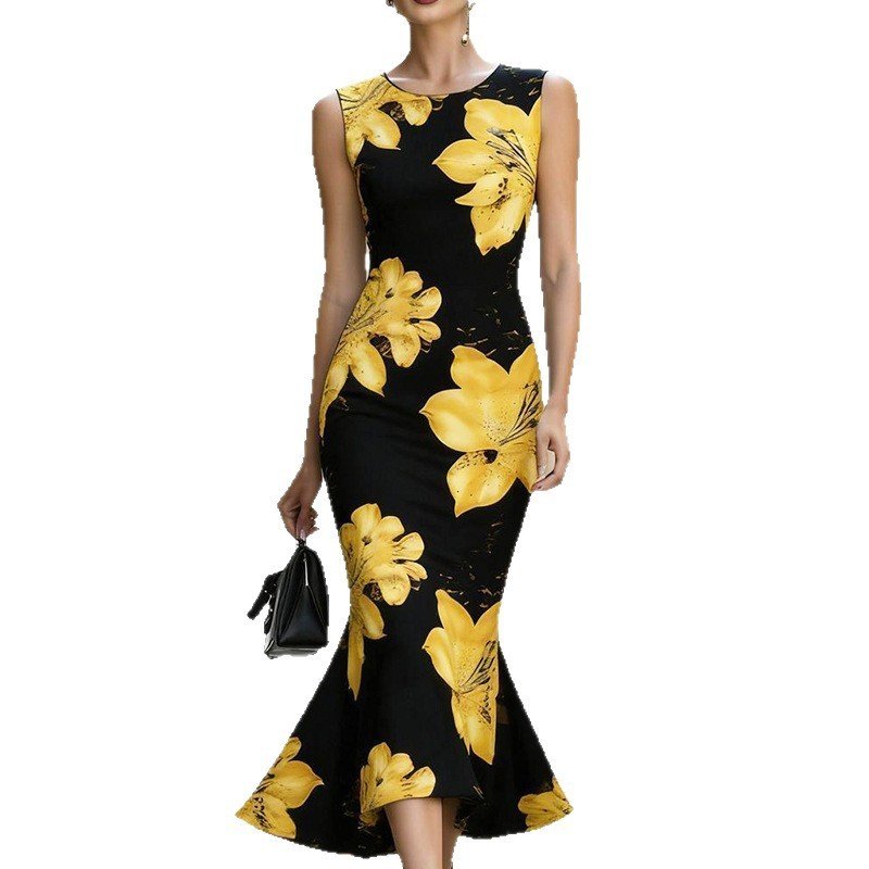 Printed Mermaid Dress Women - Image 2