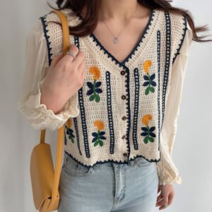 Embroidered Knitted Stitching Shirt