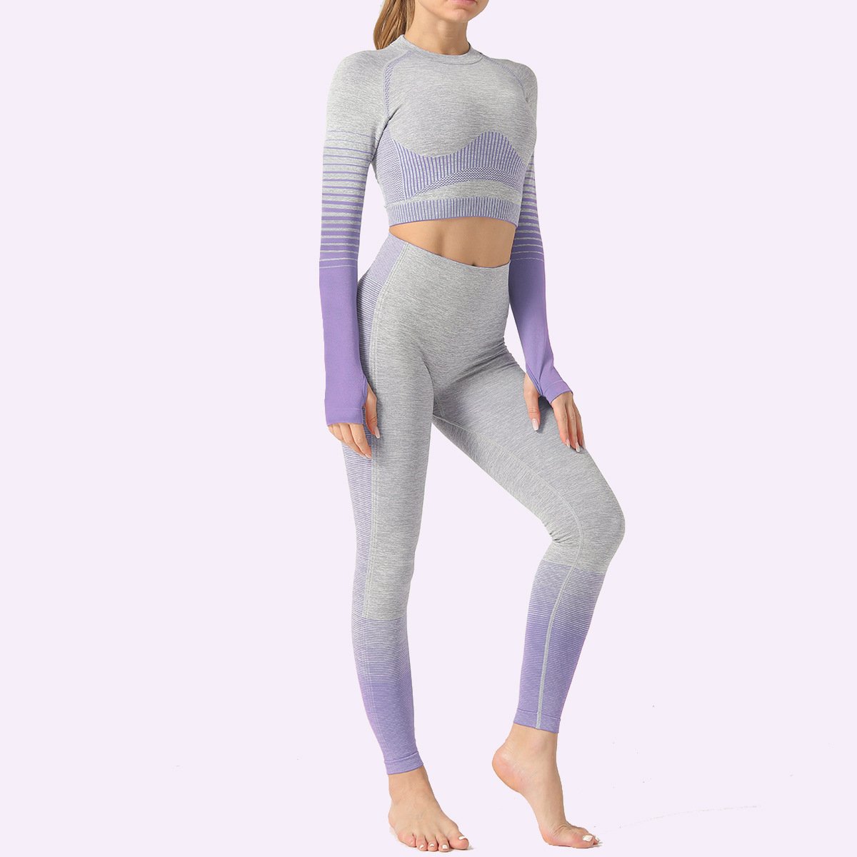 Women Seamless 2 Pcs Yoga Gym Sets - Image 10