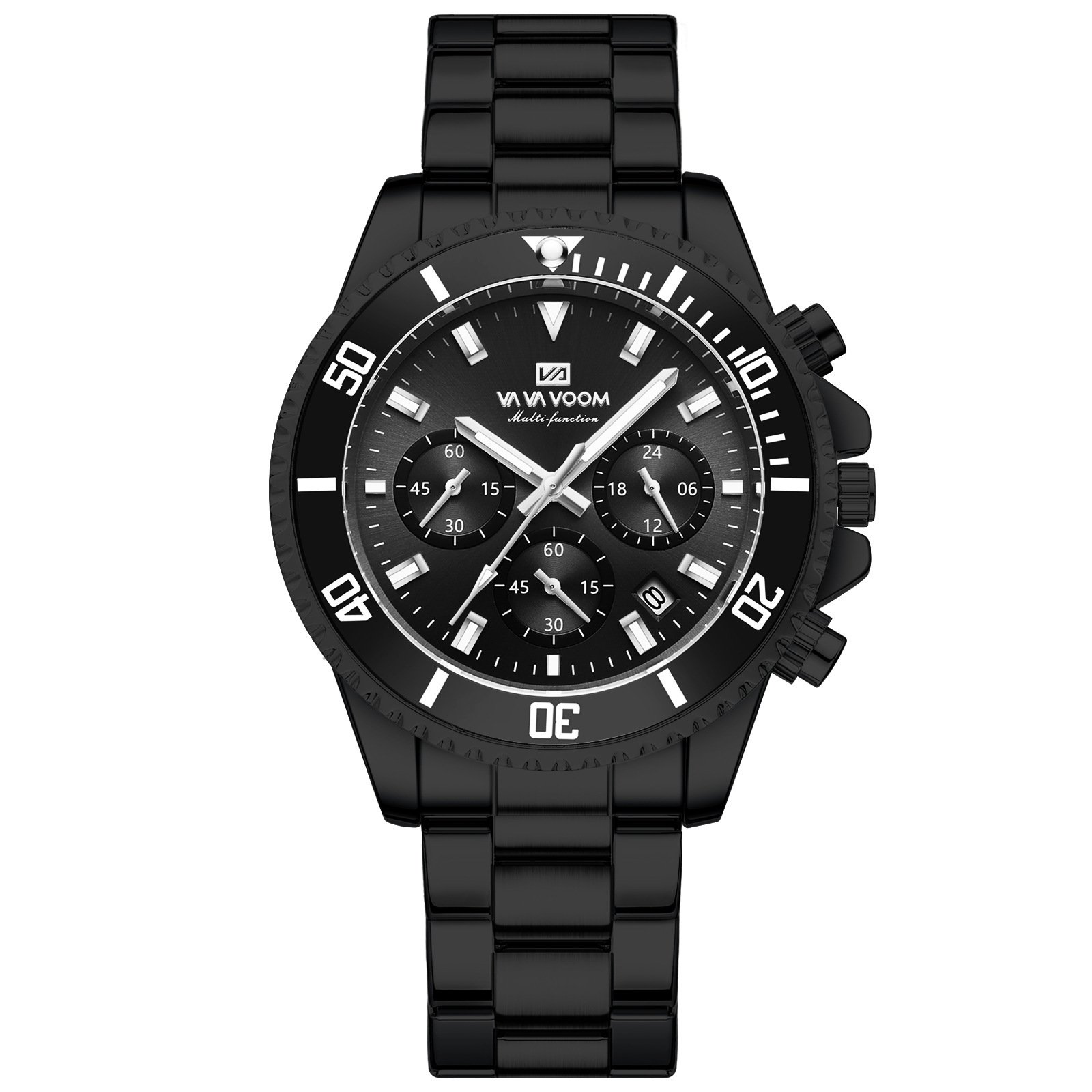 Multifunctional Three-eye Quartz Waterproof Watch - Image 9