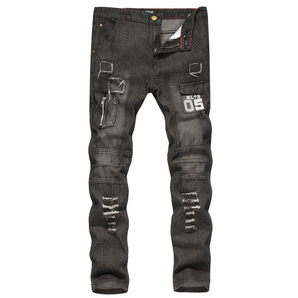 Men Slim-fit ripped jeans - Image 4