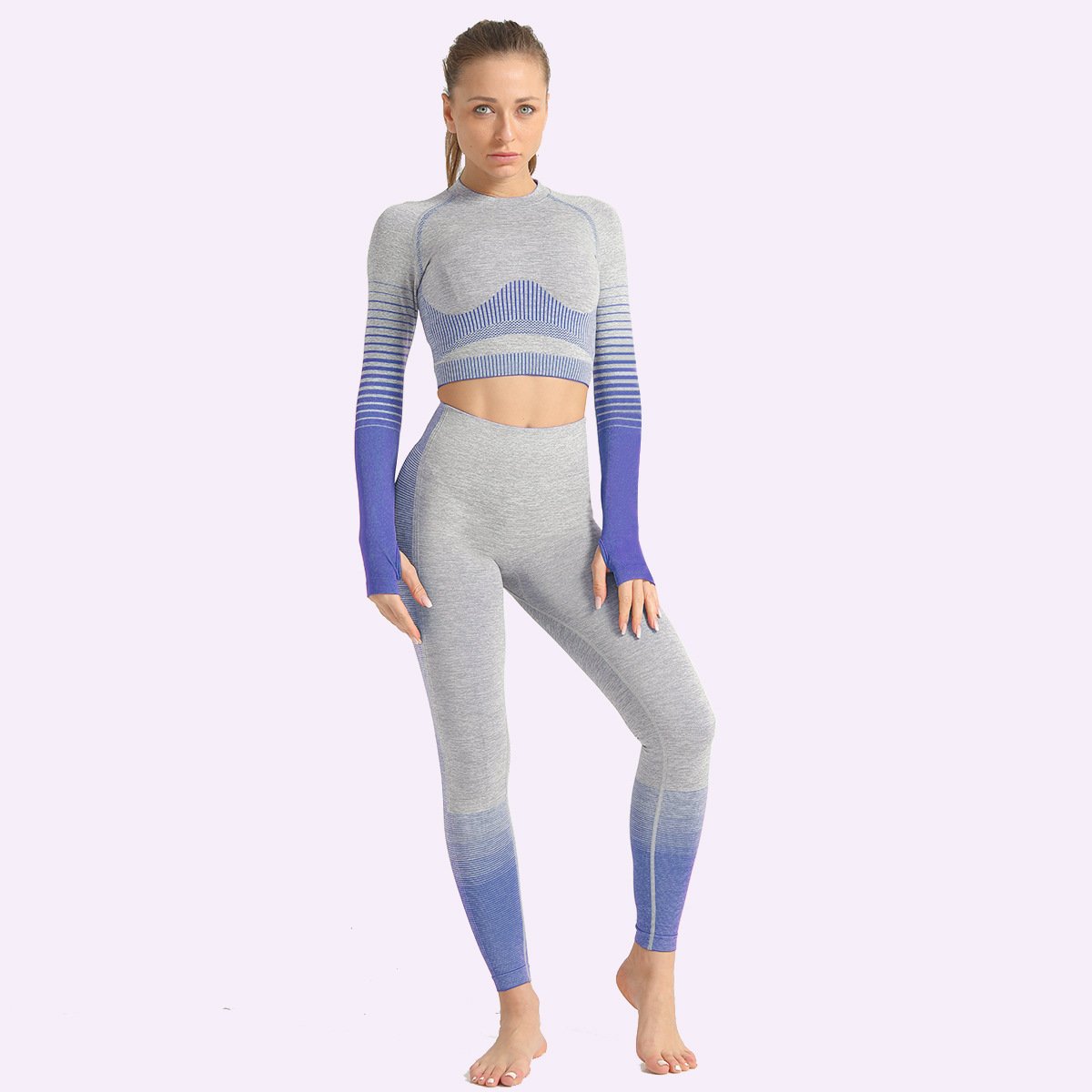 Women Seamless 2 Pcs Yoga Gym Sets - Image 9