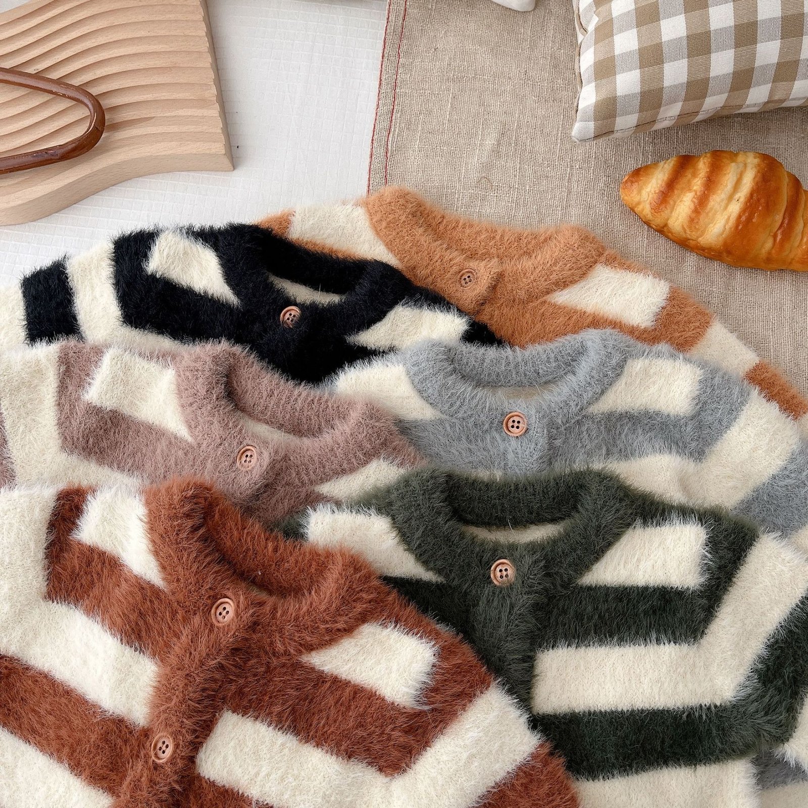 Baby Jumpsuit Baby Mink Fur Striped Romper - Image 3