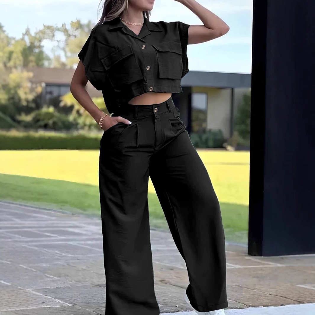 Large-pocket Midriff-baring Top And Utility Pants - Image 6
