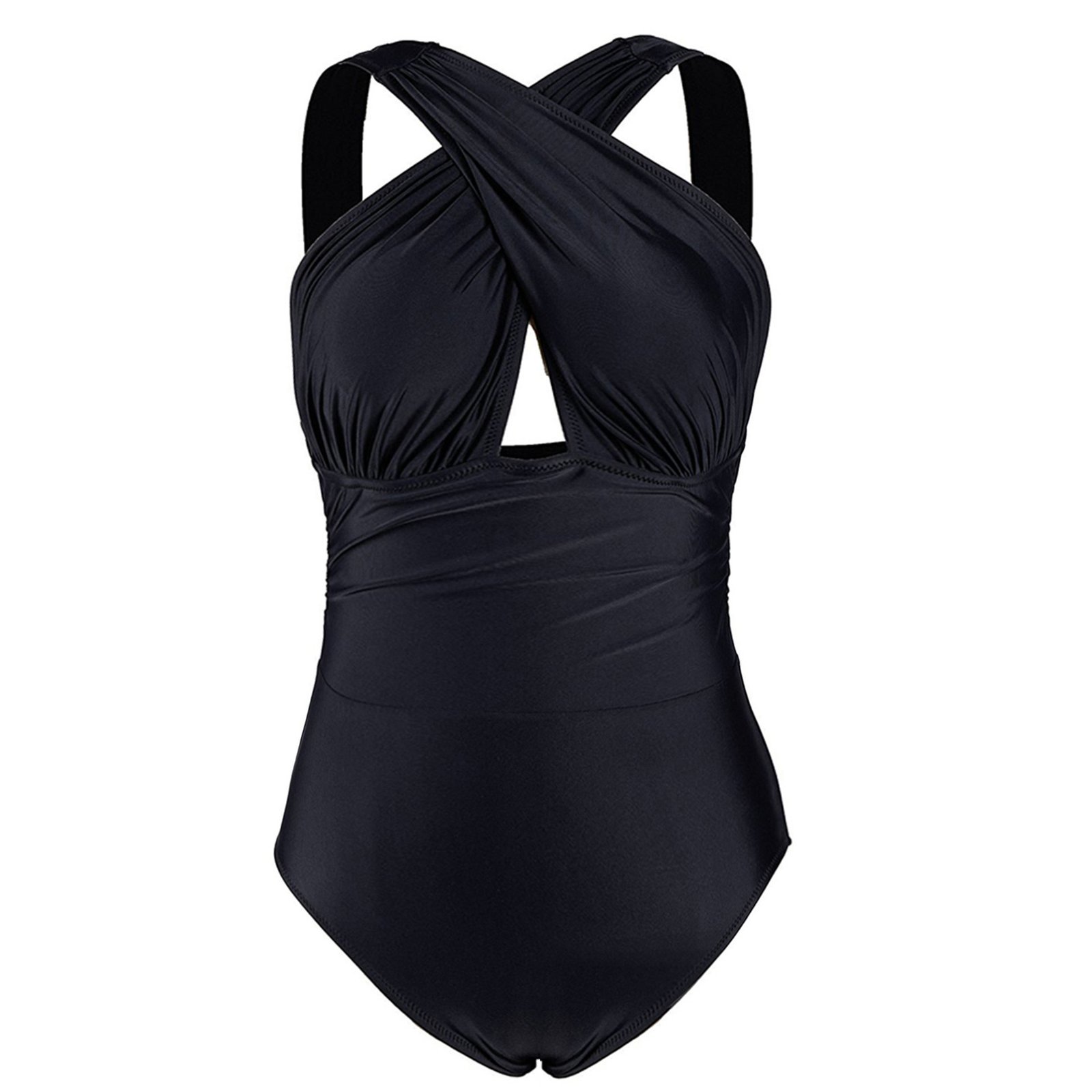 Women One Piece Cross Cover Swimsuit - Image 4