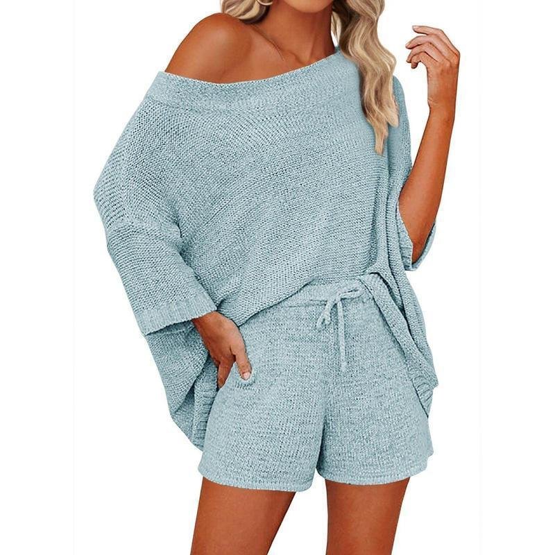 Women's 2 Piece Off Shoulder Sweater Sets - Image 9