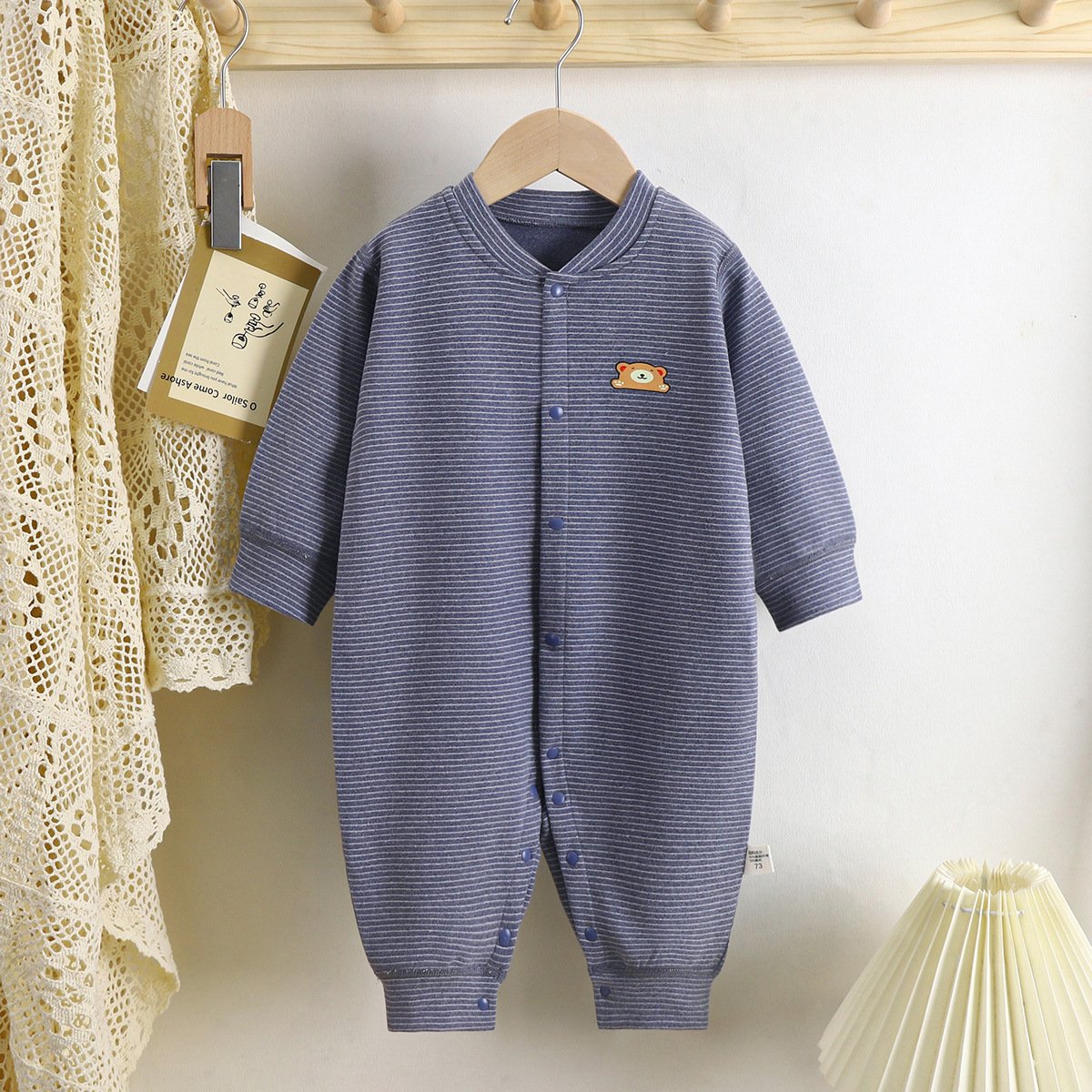 Baby Dralon Jumpsuit Baby Striped Romper - Image 5
