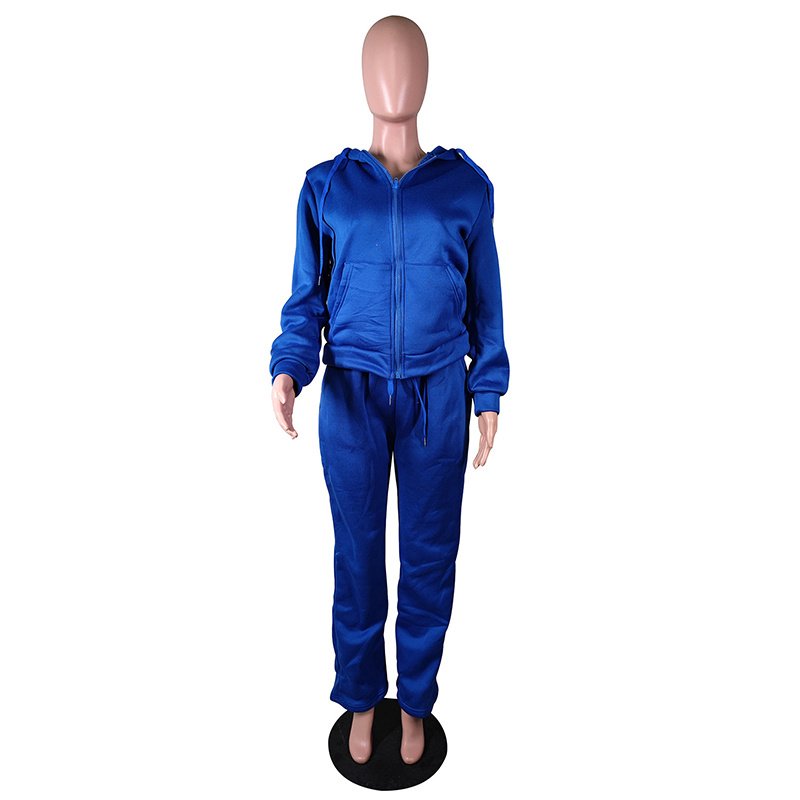 Women 2 Piece Casual Hoodie Jogger Tracksuit - Image 3