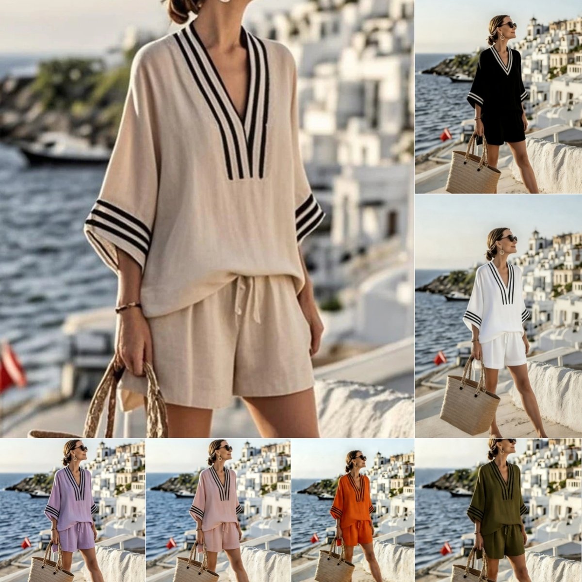 Women's Oversize Top And Short Casual Pants Set
