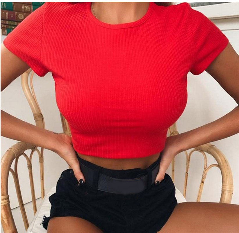 Knitted Sexy Short Sleeve shirt - Image 2