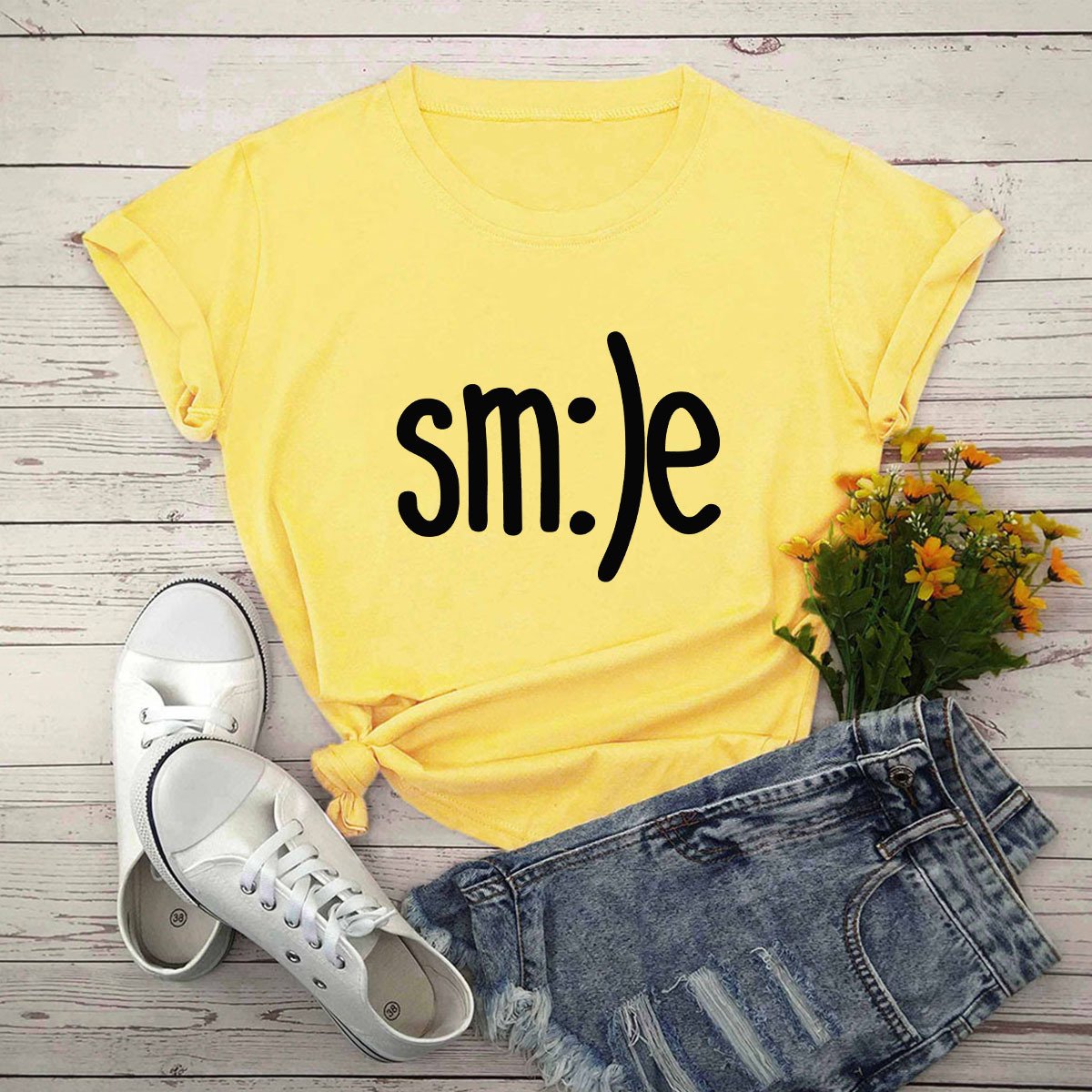 New Smile Letter Printed Shirt - Image 8