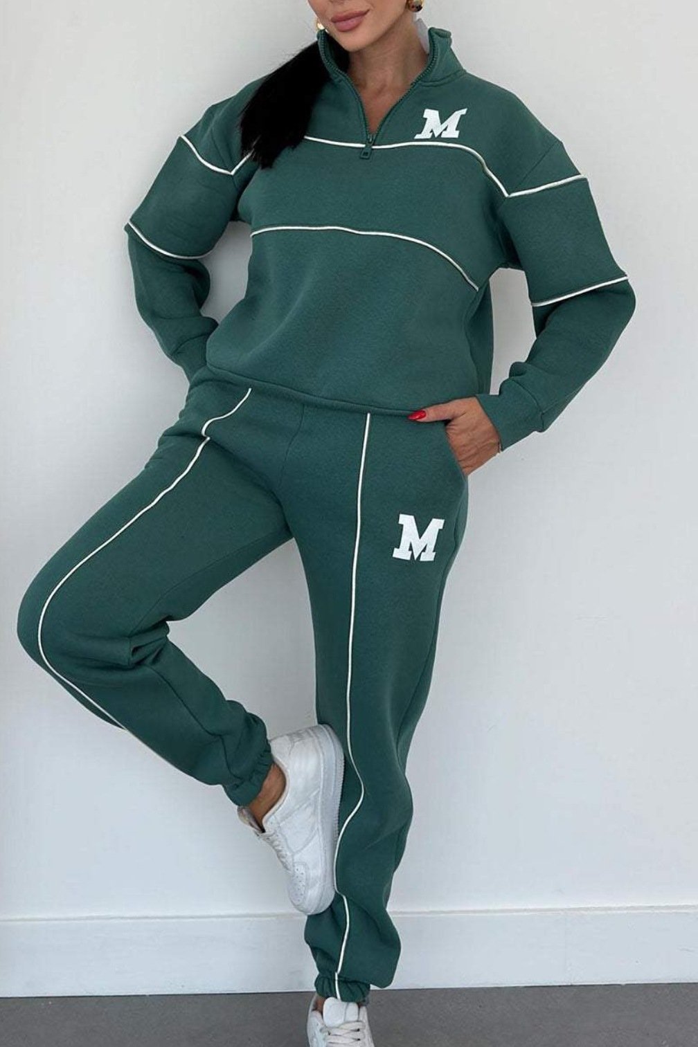 Women's 2 Piece Hoodless Pullover Sweatsuit - Image 6