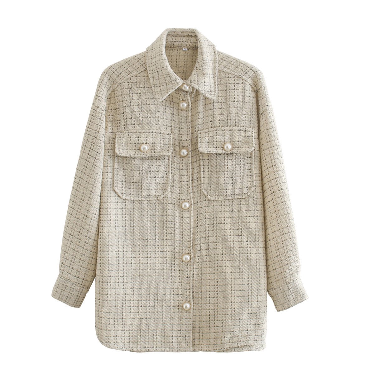 Women vintage oversize plaid shirt - Image 5