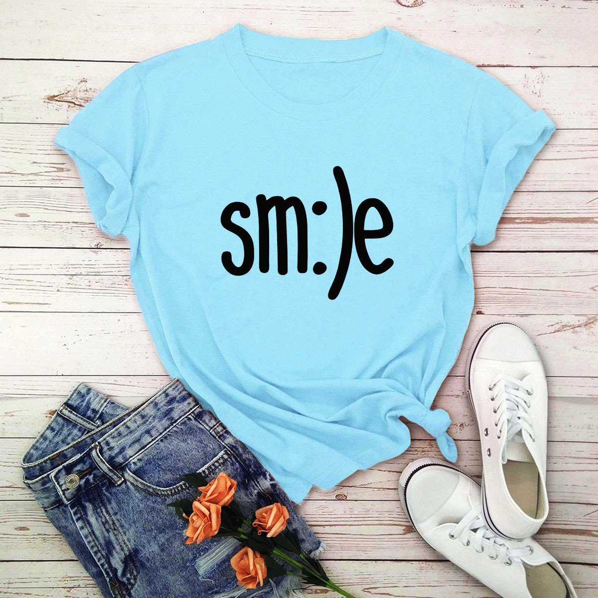 New Smile Letter Printed Shirt - Image 5