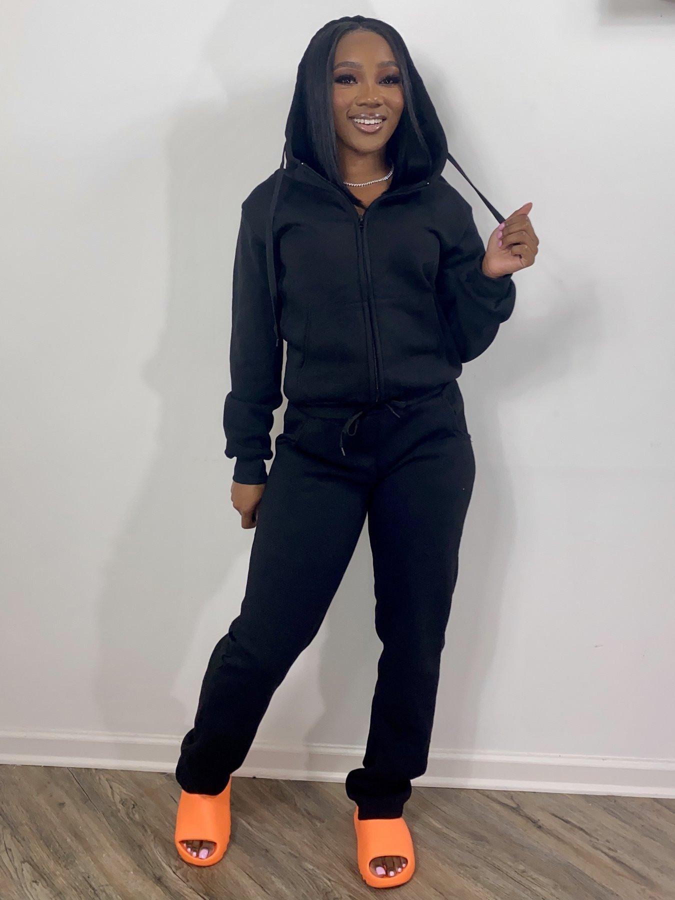 Women 2 Piece Casual Hoodie Jogger Tracksuit - Image 2