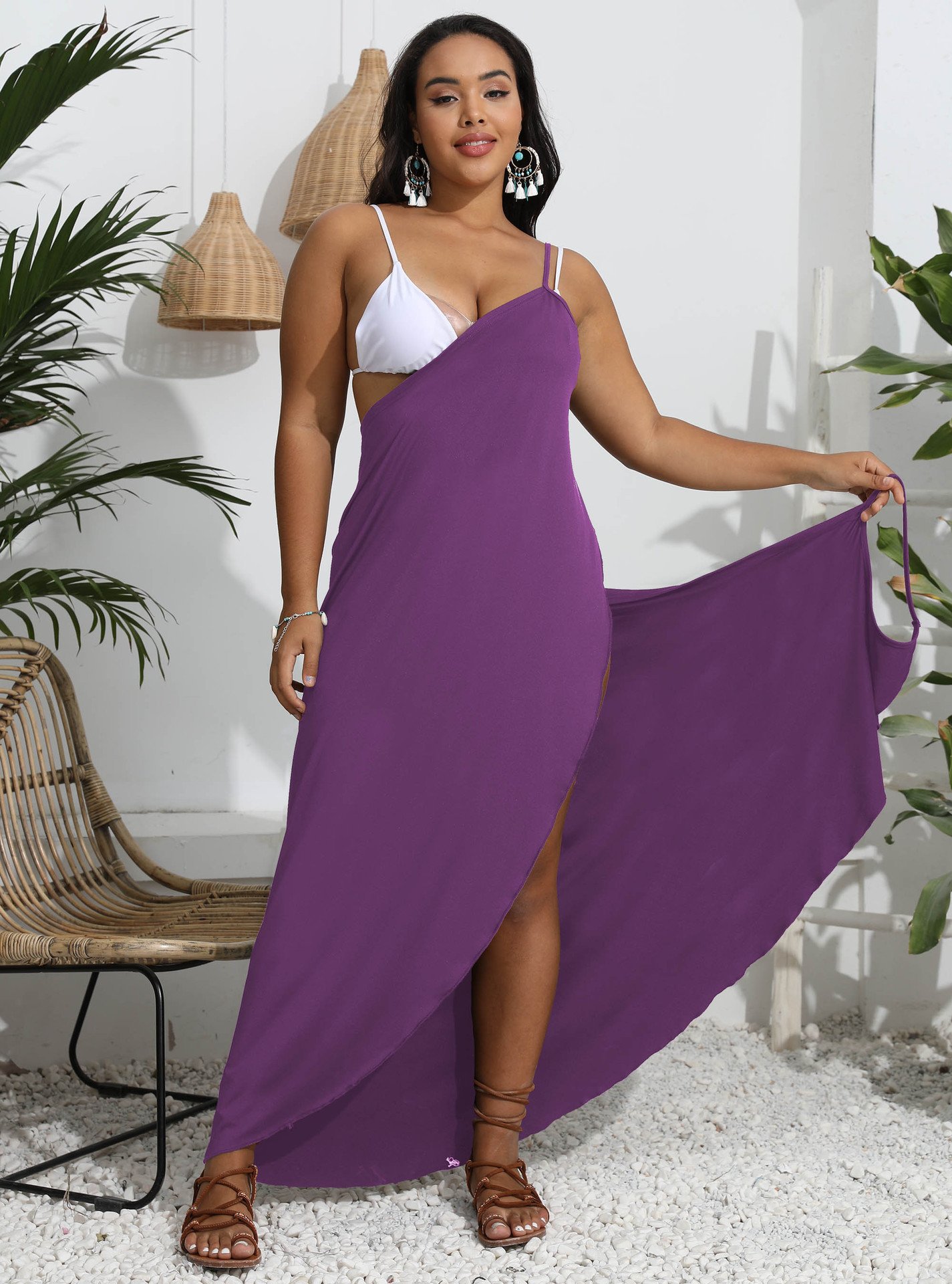 One-piece Beach Cross-Strap Dress For Women - Image 4