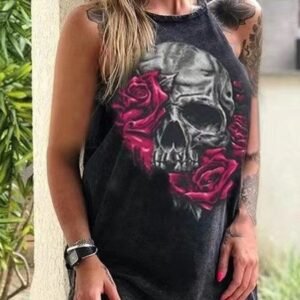 Printed Sleeveless Cotton Shirt