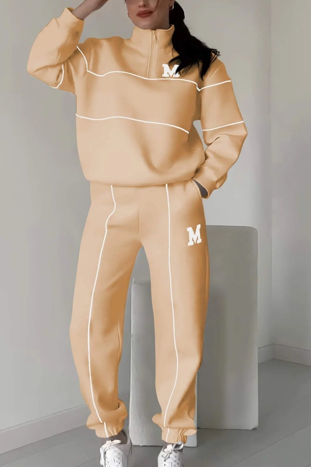 Women's 2 Piece Hoodless Pullover Sweatsuit - Image 4