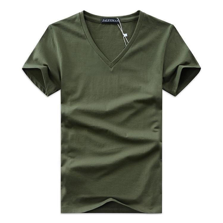Men V Neck Cotton Short Sleeve T-Shirts - Image 2