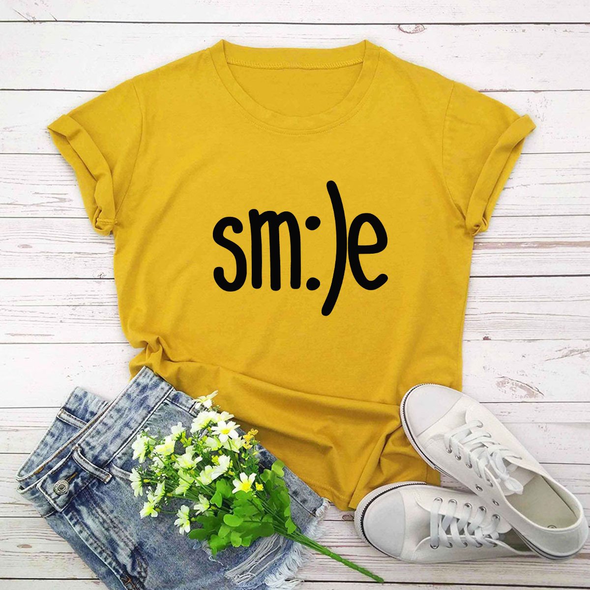 New Smile Letter Printed Shirt - Image 10