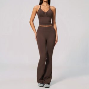 Short-sleeve High-Waisted Tummy-control Pants Set