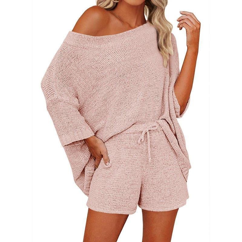 Women's 2 Piece Off Shoulder Sweater Sets - Image 10