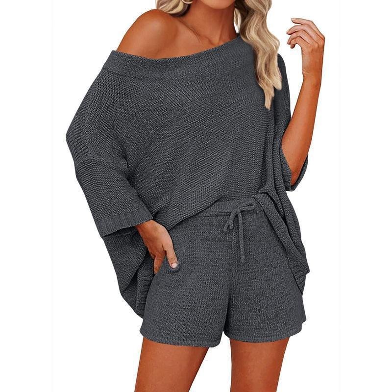 Women's 2 Piece Off Shoulder Sweater Sets - Image 2