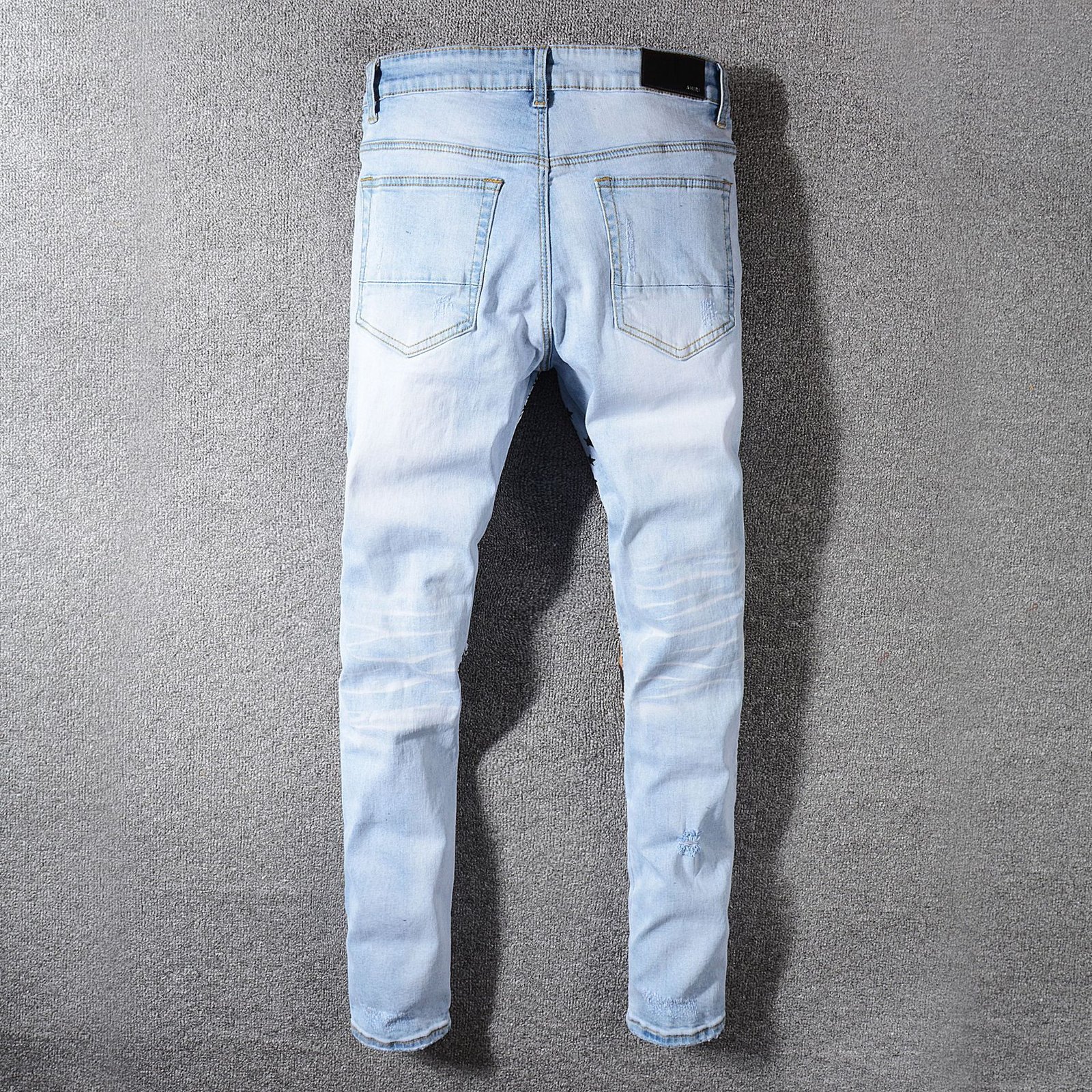 Men patch work ripped jeans - Image 2