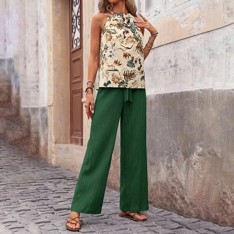 Women's 2 Piece Casual Top and Wide Leg Pants Set - Image 8