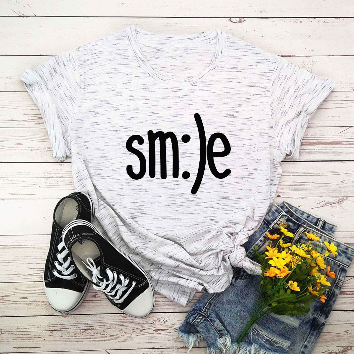 New Smile Letter Printed Shirt - Image 2
