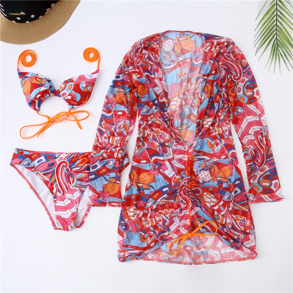 Mesh Three Piece Bikini Women - Image 2