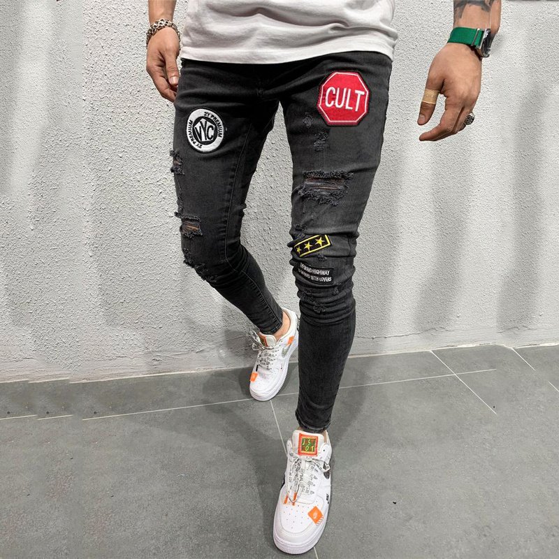 Ripped embroidered jeans - Image 3