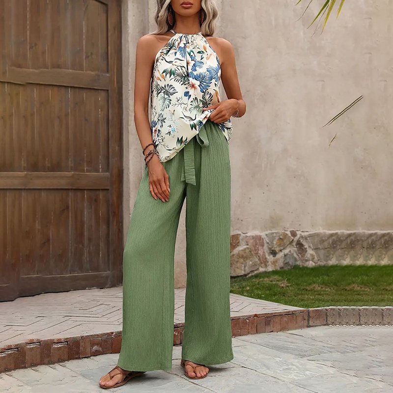 Women's 2 Piece Casual Top and Wide Leg Pants Set - Image 10