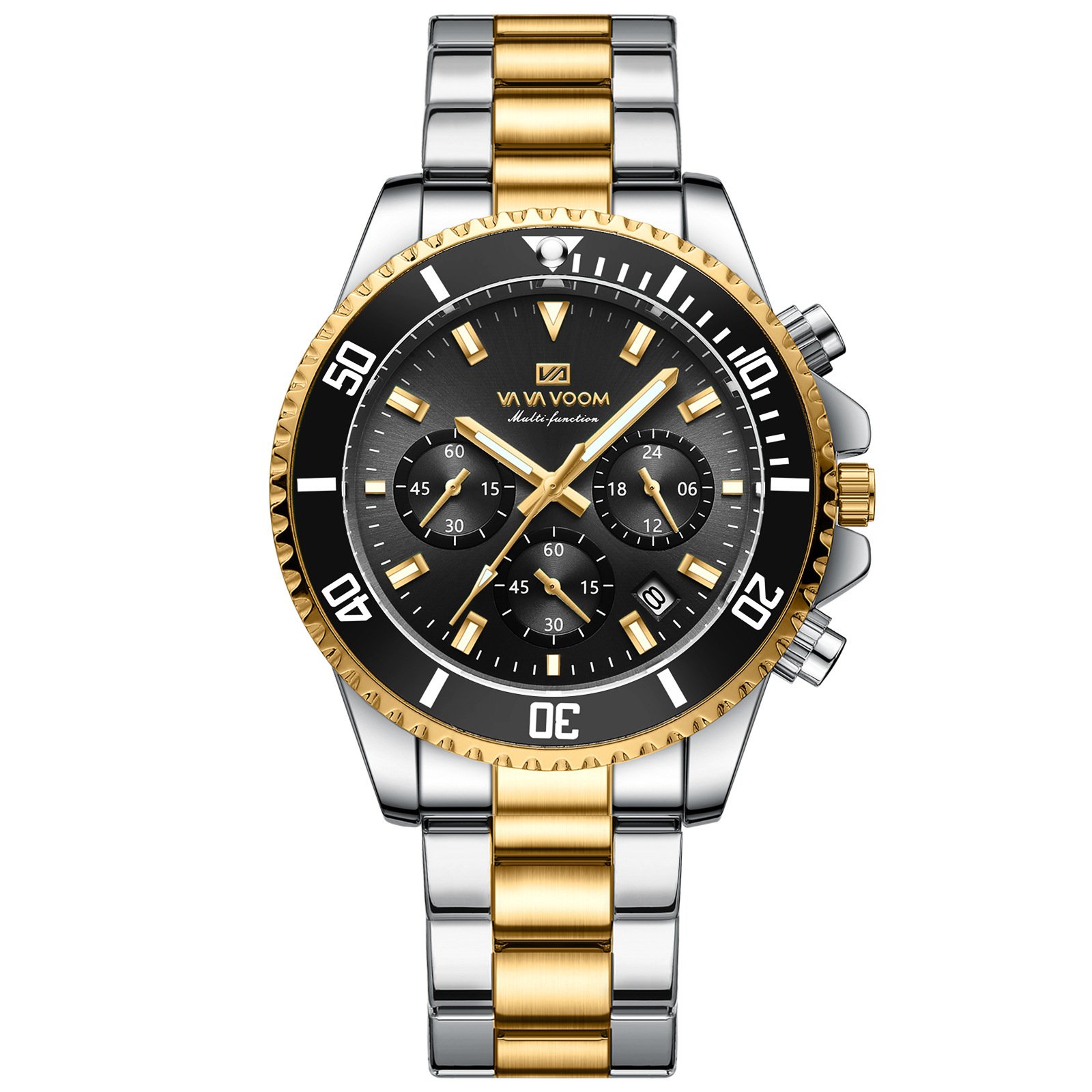 Multifunctional Three-eye Quartz Waterproof Watch - Image 3