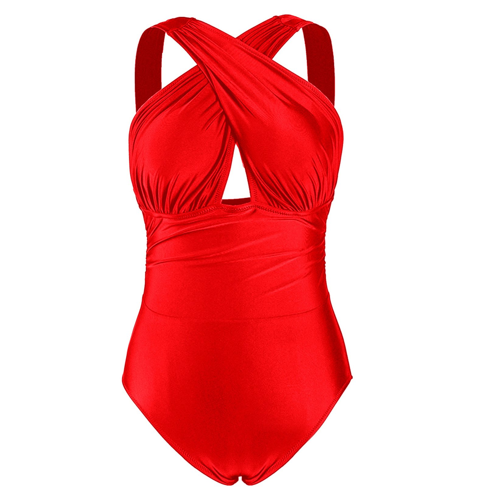 Women One Piece Cross Cover Swimsuit - Image 3