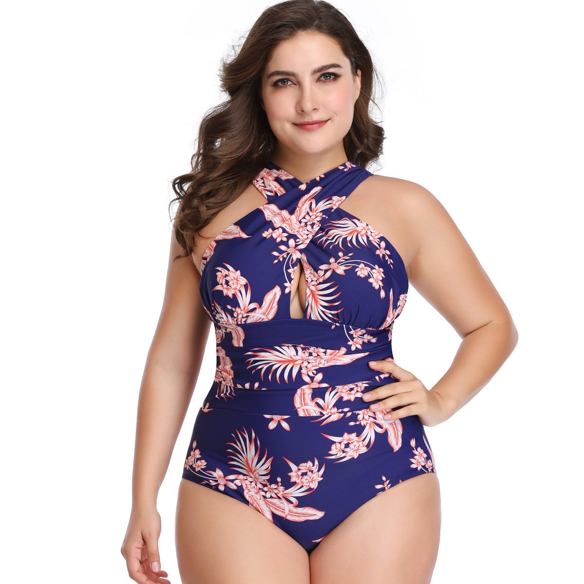 Women One Piece Cross Cover Swimsuit - Image 6