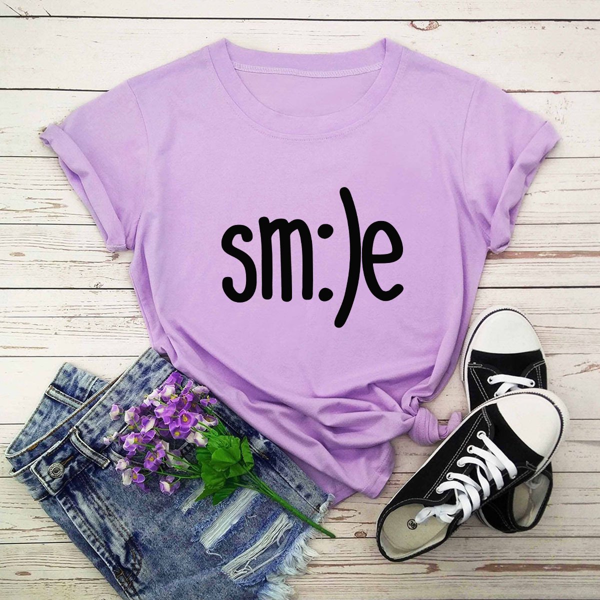 New Smile Letter Printed Shirt - Image 4