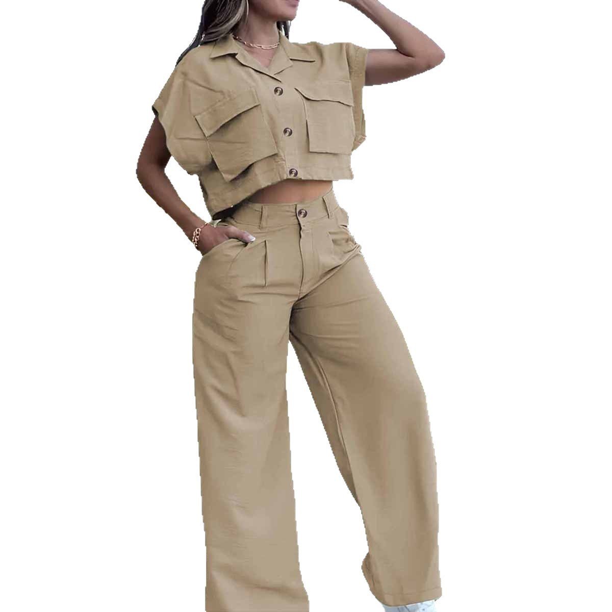 Large-pocket Midriff-baring Top And Utility Pants - Image 8