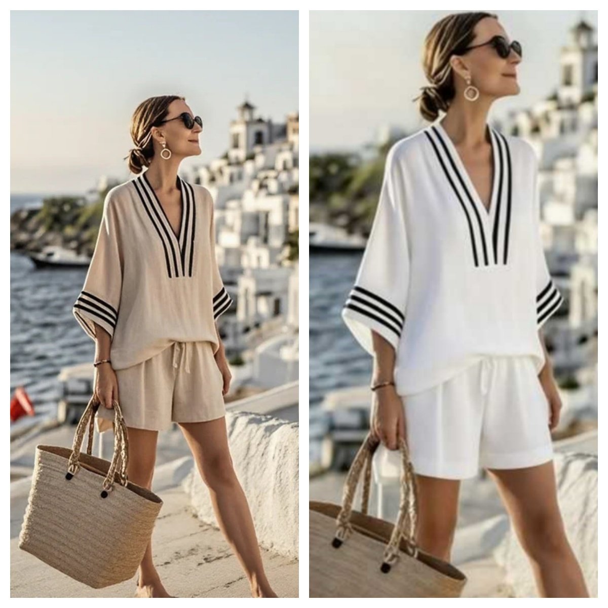 Women's Oversize Top And Short Casual Pants Set - Image 8