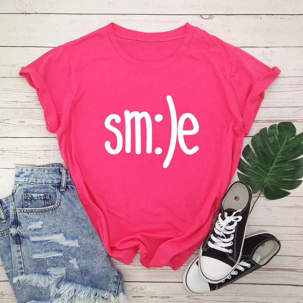 New Smile Letter Printed Shirt - Image 3