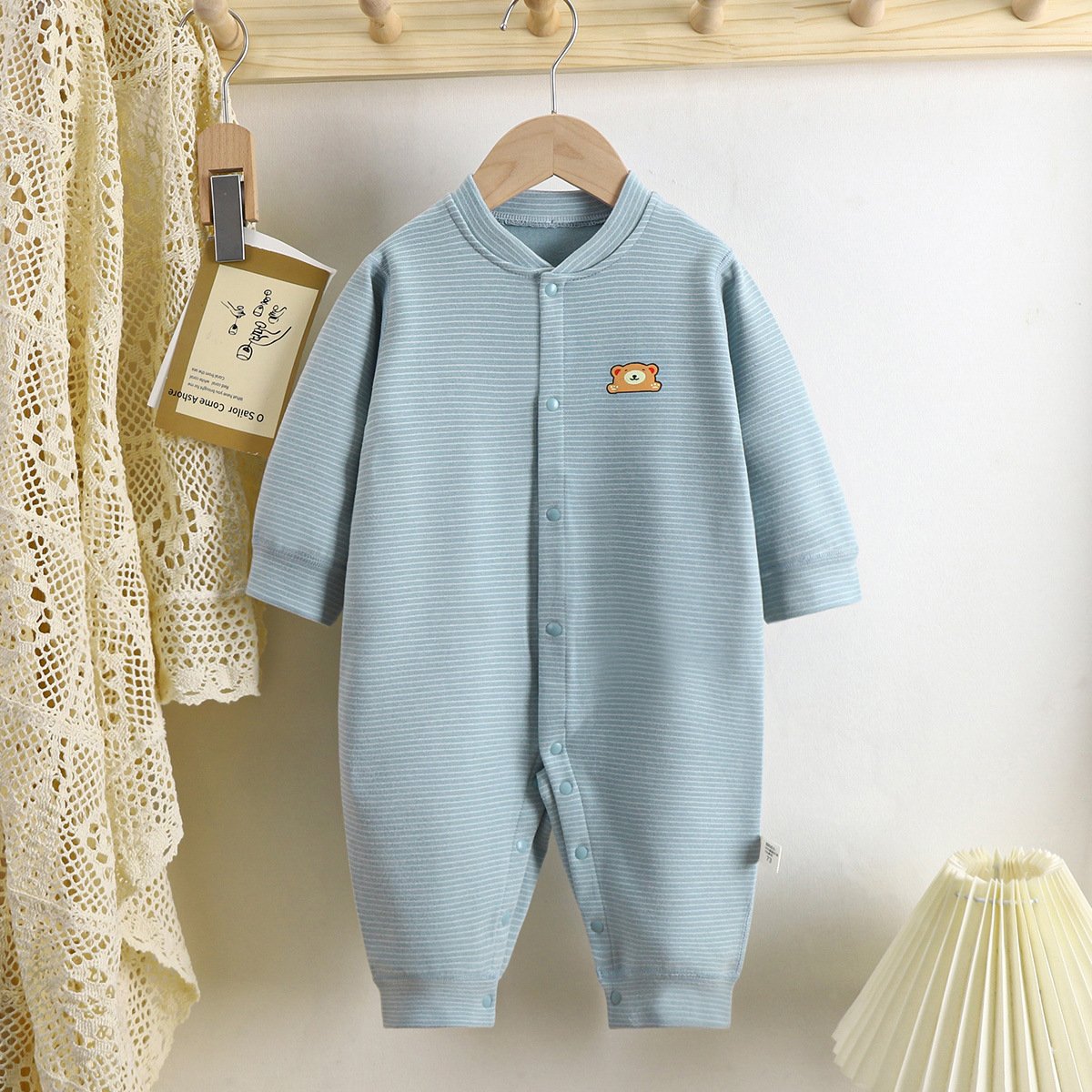 Baby Dralon Jumpsuit Baby Striped Romper - Image 4